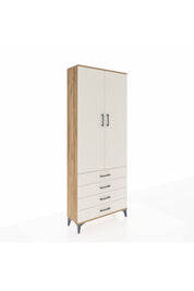 Arges Dolap 2 Raflı 4 Çekmeceli Tek Askılı 88x30x221 Çam-Aytaşı