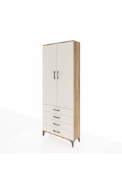 Arges Dolap 2 Raflı 4 Çekmeceli Tek Askılı 88x30x221 Çam-Aytaşı