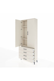 Arges Dolap 3 Raflı 4 Çekmeceli 2 Kapaklı 88x30x221 Aytaşı-Aytaşı