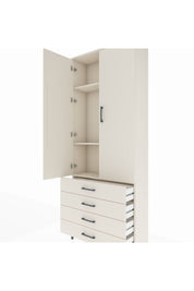 Arges Dolap 3 Raflı 4 Çekmeceli 2 Kapaklı 88x30x221 Aytaşı-Aytaşı