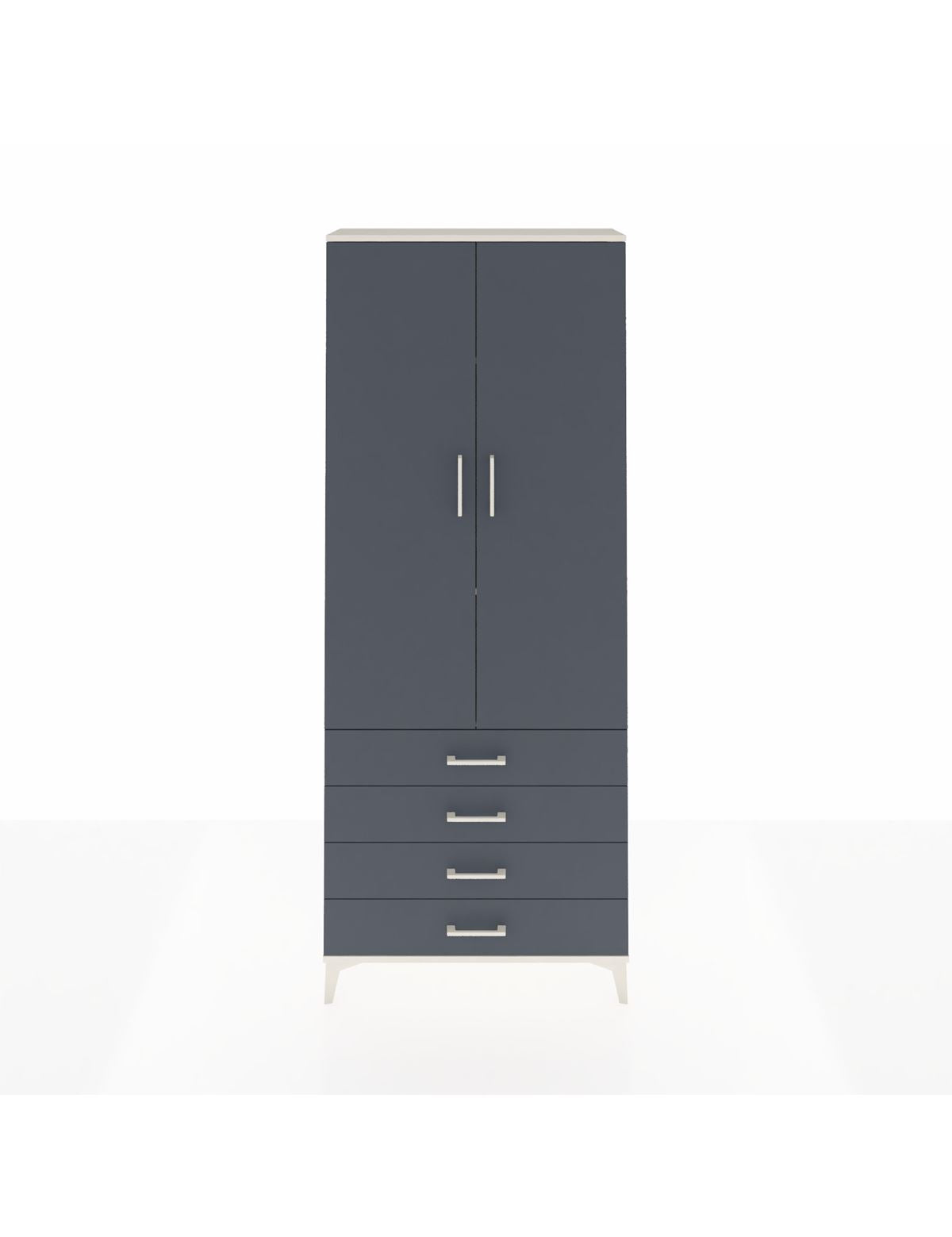 Arges Dolap 3 Raflı 4 Çekmeceli 2 Kapaklı 88x30x221 Aytaşı-Antrasit