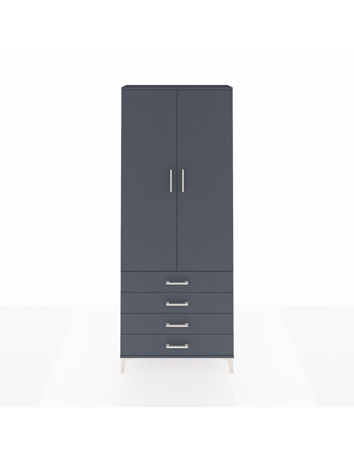 Arges Dolap 3 Raflı 4 Çekmeceli 2 Kapaklı 88x30x221 Antrasit-Antrasit