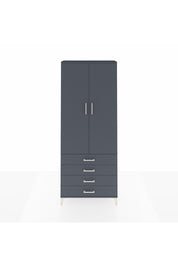 Arges Dolap 3 Raflı 4 Çekmeceli 2 Kapaklı 88x30x221 Antrasit-Antrasit