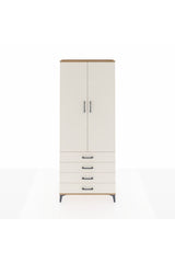Arges Dolap 3 Raflı 4 Çekmeceli 2 Kapaklı 88x30x221