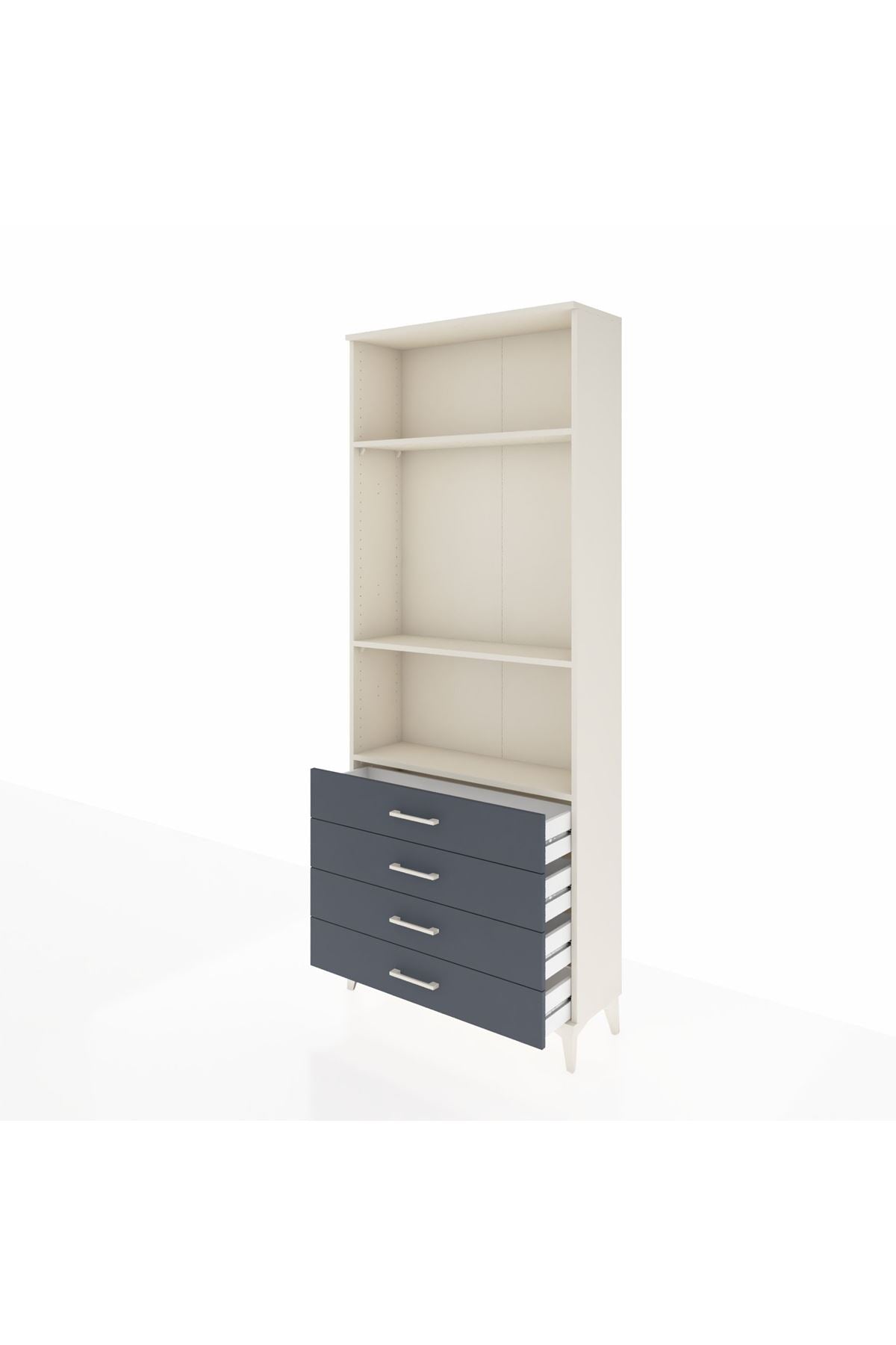 Arges Dolap 3 Raflı 4 Çekmeceli 88x30x221 Aytaşı-Antrasit