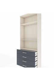 Arges Dolap 3 Raflı 4 Çekmeceli 88x30x221 Aytaşı-Antrasit