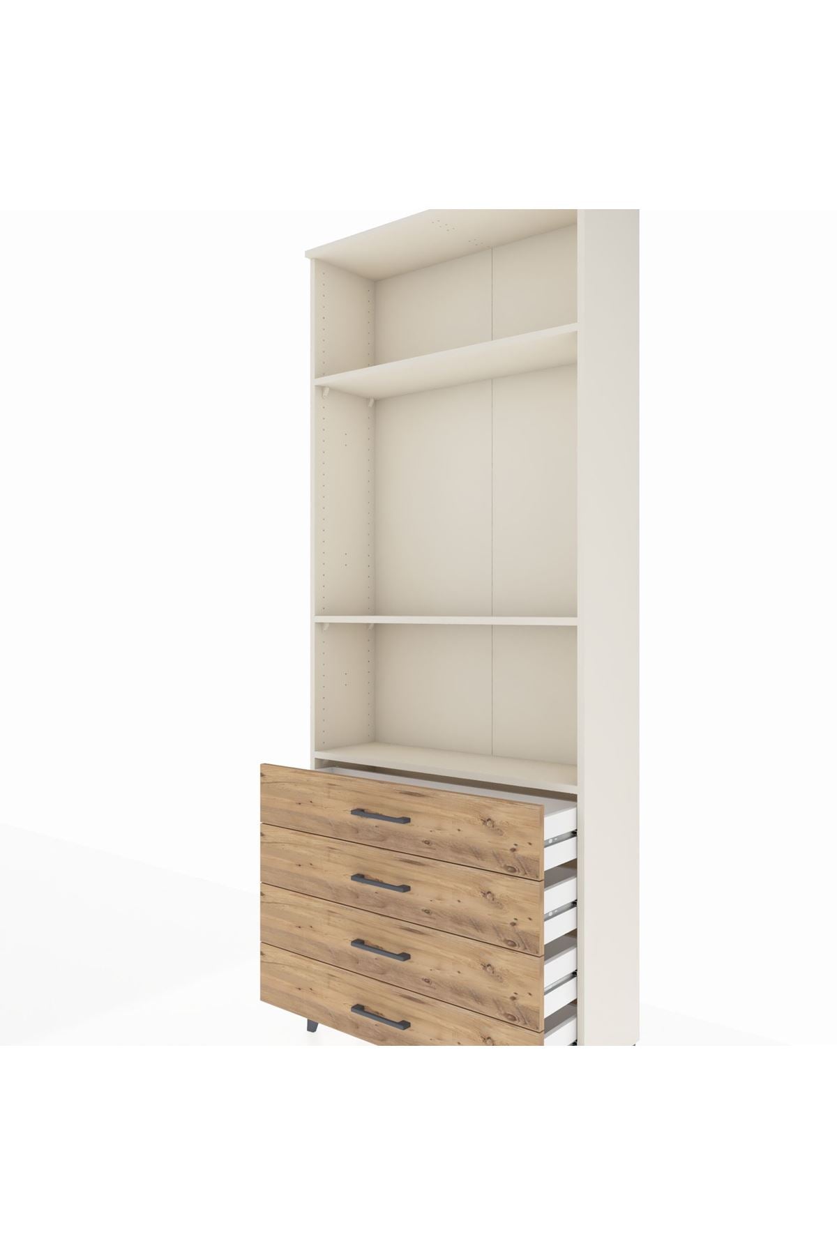 Arges Dolap 3 Raflı 4 Çekmeceli 88x30x221 Aytaşı-Çam