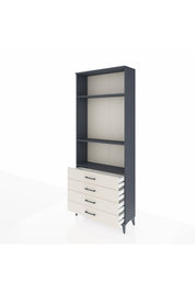 Arges Dolap 3 Raflı 4 Çekmeceli 88x30x221 Antrasit-Aytaşı