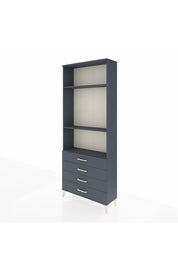 Arges Dolap 3 Raflı 4 Çekmeceli 88x30x221 Antrasit-Antrasit