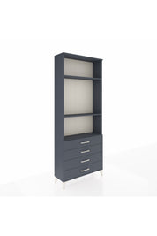 Arges Dolap 3 Raflı 4 Çekmeceli 88x30x221 Antrasit-Antrasit