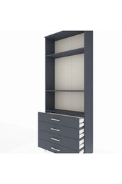 Arges Dolap 3 Raflı 4 Çekmeceli 88x30x221 Antrasit-Antrasit