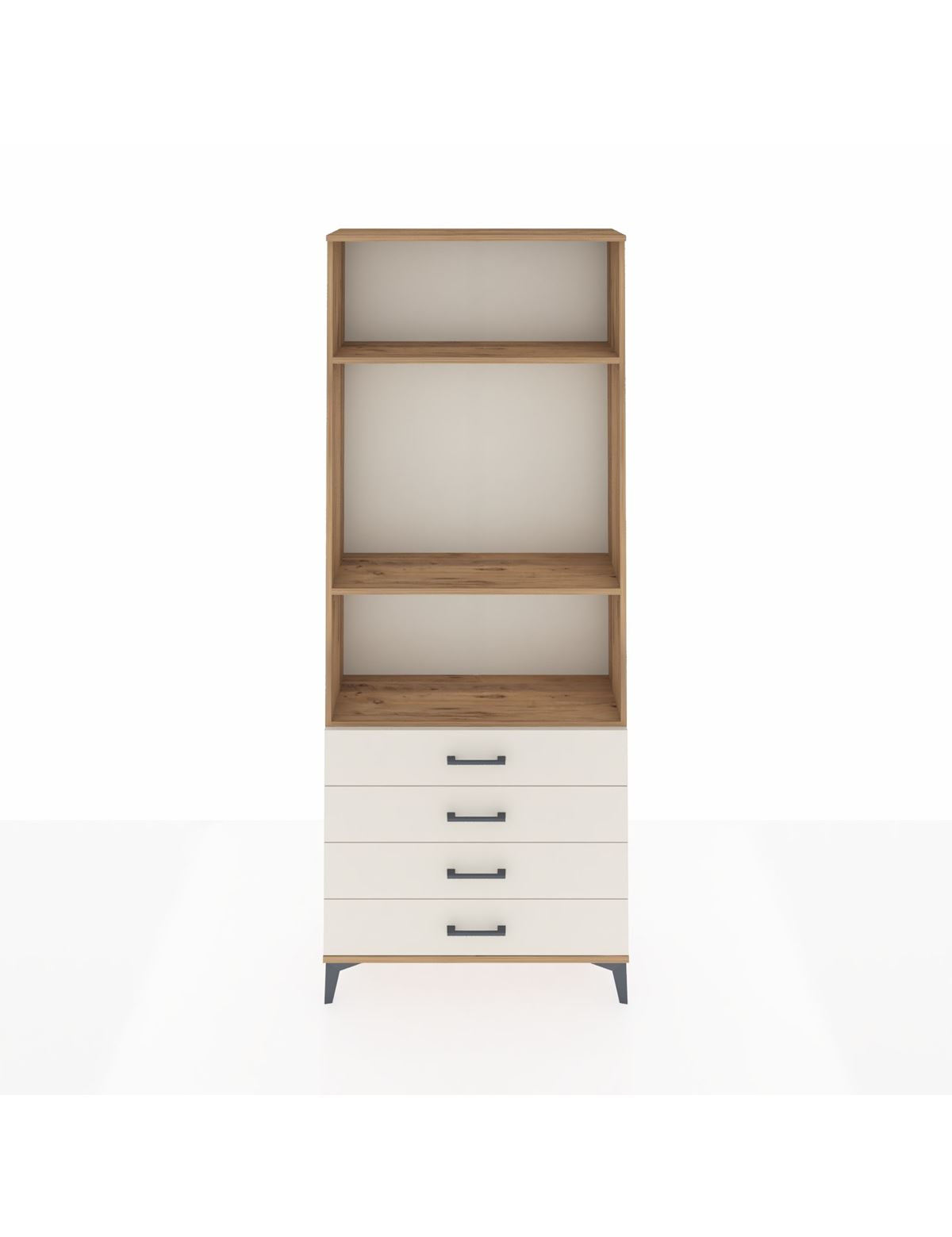 Arges Dolap 3 Raflı 4 Çekmeceli 88x30x221 Çam-Aytaşı