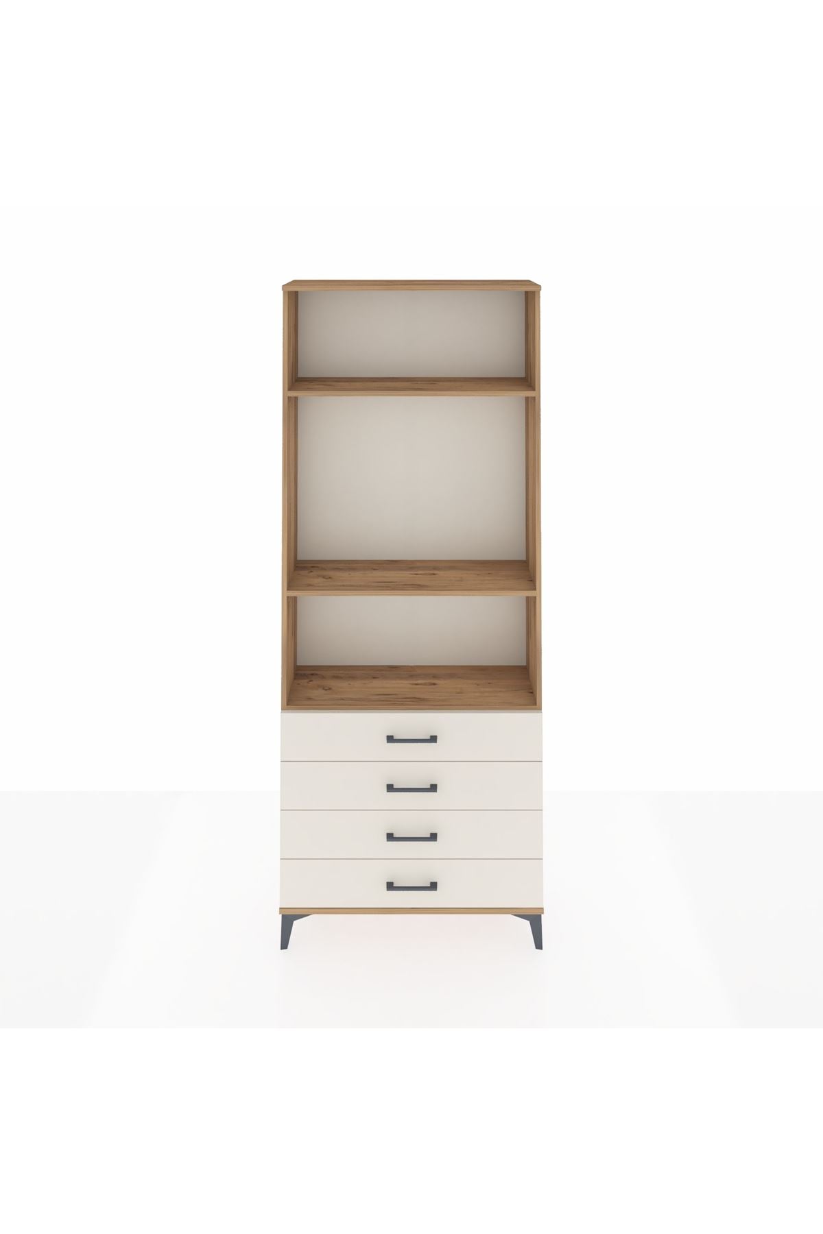 Arges Dolap 3 Raflı 4 Çekmeceli 88x30x221 Çam-Aytaşı