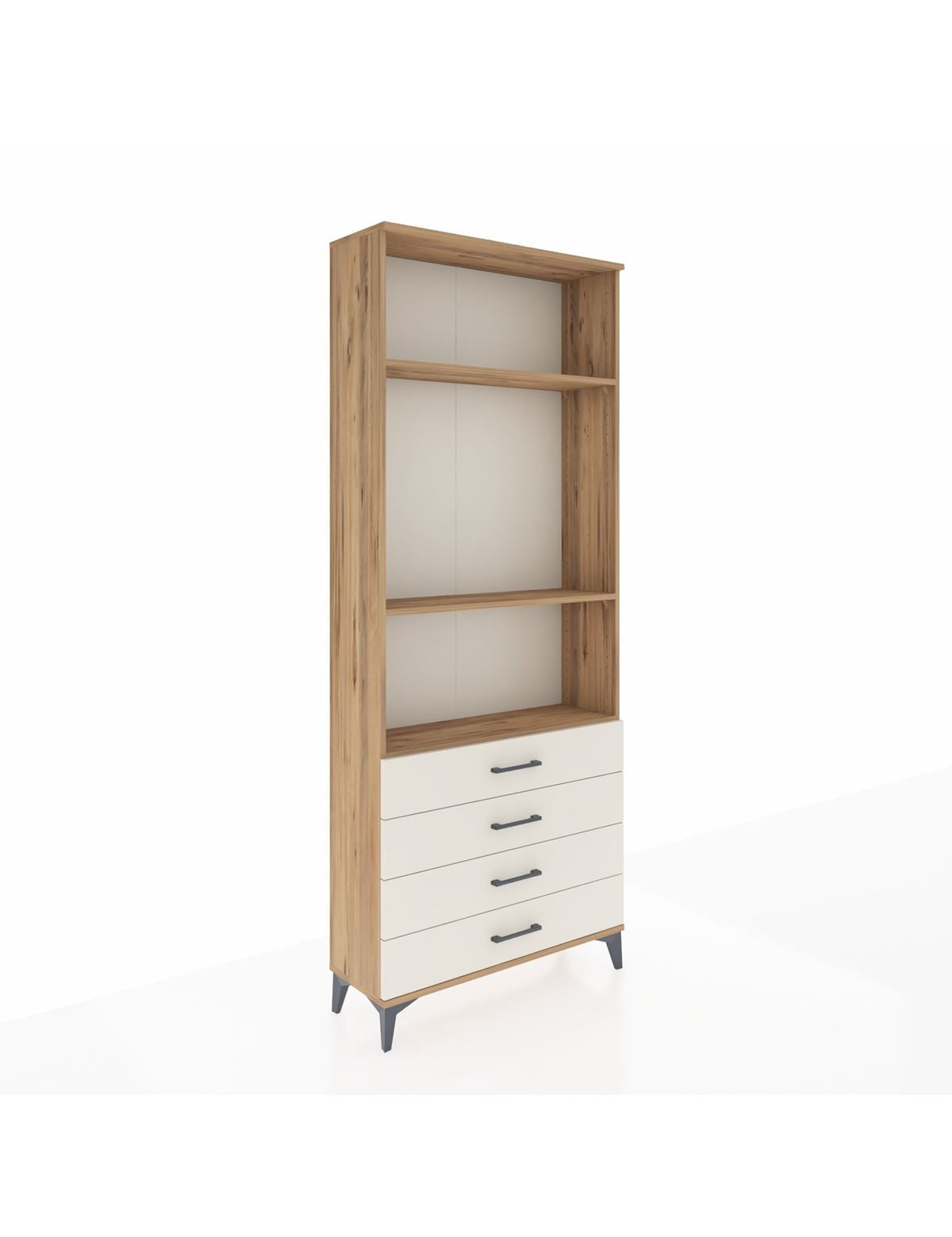 Arges Dolap 3 Raflı 4 Çekmeceli 88x30x221 Çam-Aytaşı