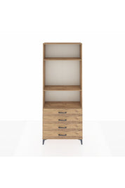 Arges Dolap 3 Raflı 4 Çekmeceli 88x30x221 Çam-Çam