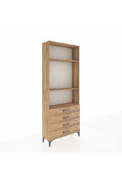 Arges Dolap 3 Raflı 4 Çekmeceli 88x30x221 Çam-Çam