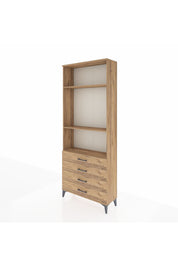 Arges Dolap 3 Raflı 4 Çekmeceli 88x30x221 Çam-Çam