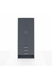 Arges Dolap 2 Raflı 3 Çekmeceli Tek Askılı 88x30x221 Antrasit-Antrasit