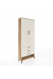 Arges Dolap 2 Raflı 3 Çekmeceli Tek Askılı 88x30x221 Çam-Aytaşı