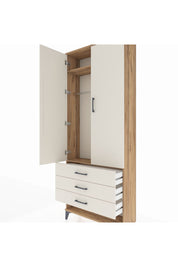 Arges Dolap 2 Raflı 3 Çekmeceli Tek Askılı 88x30x221 Çam-Aytaşı