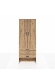 Arges Dolap 2 Raflı 3 Çekmeceli Tek Askılı 88x30x221 Çam-Çam