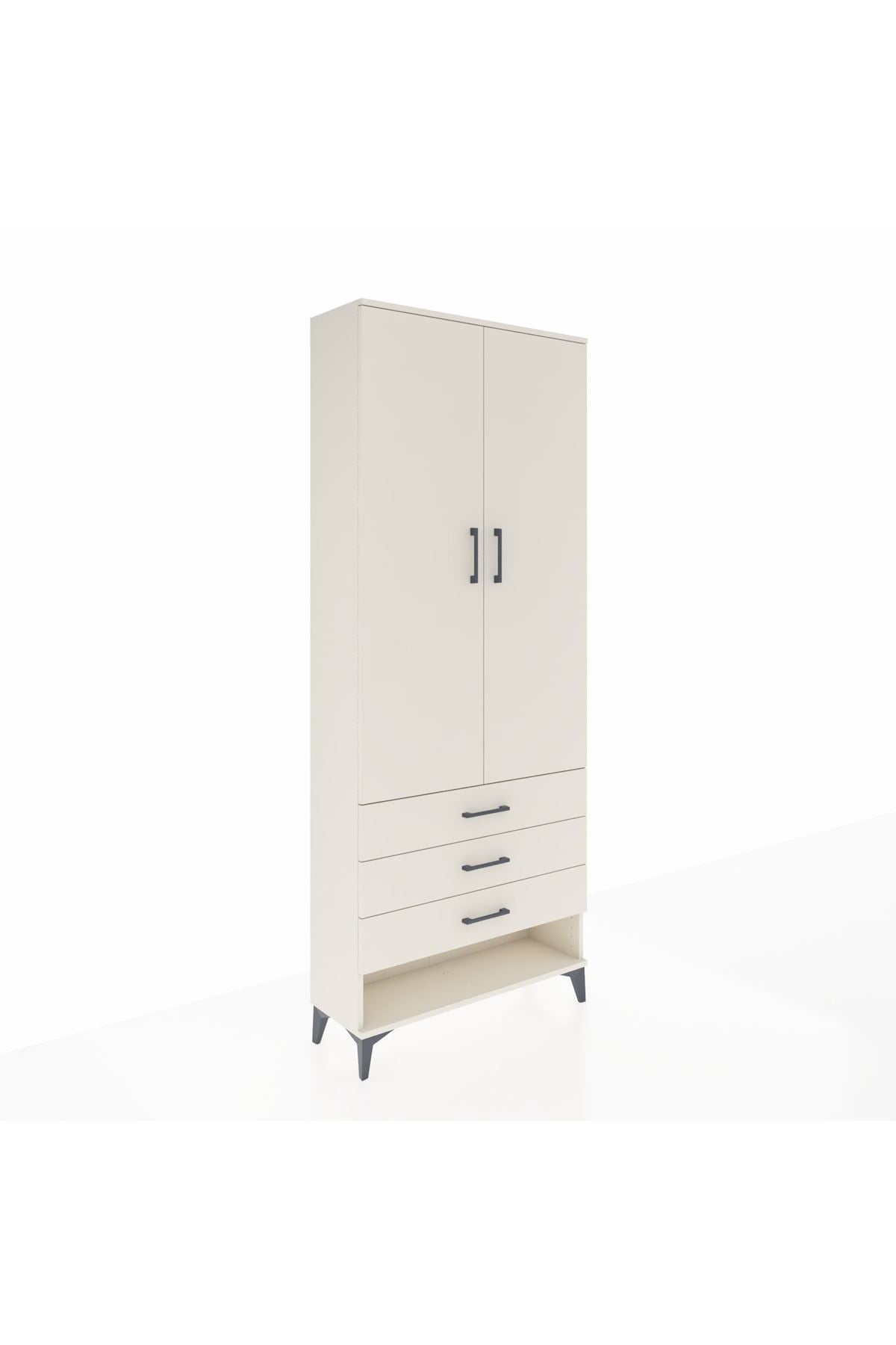 Arges Dolap 3 Raflı 3 Çekmeceli 2 Kapaklı 88x30x221 Aytaşı-Aytaşı