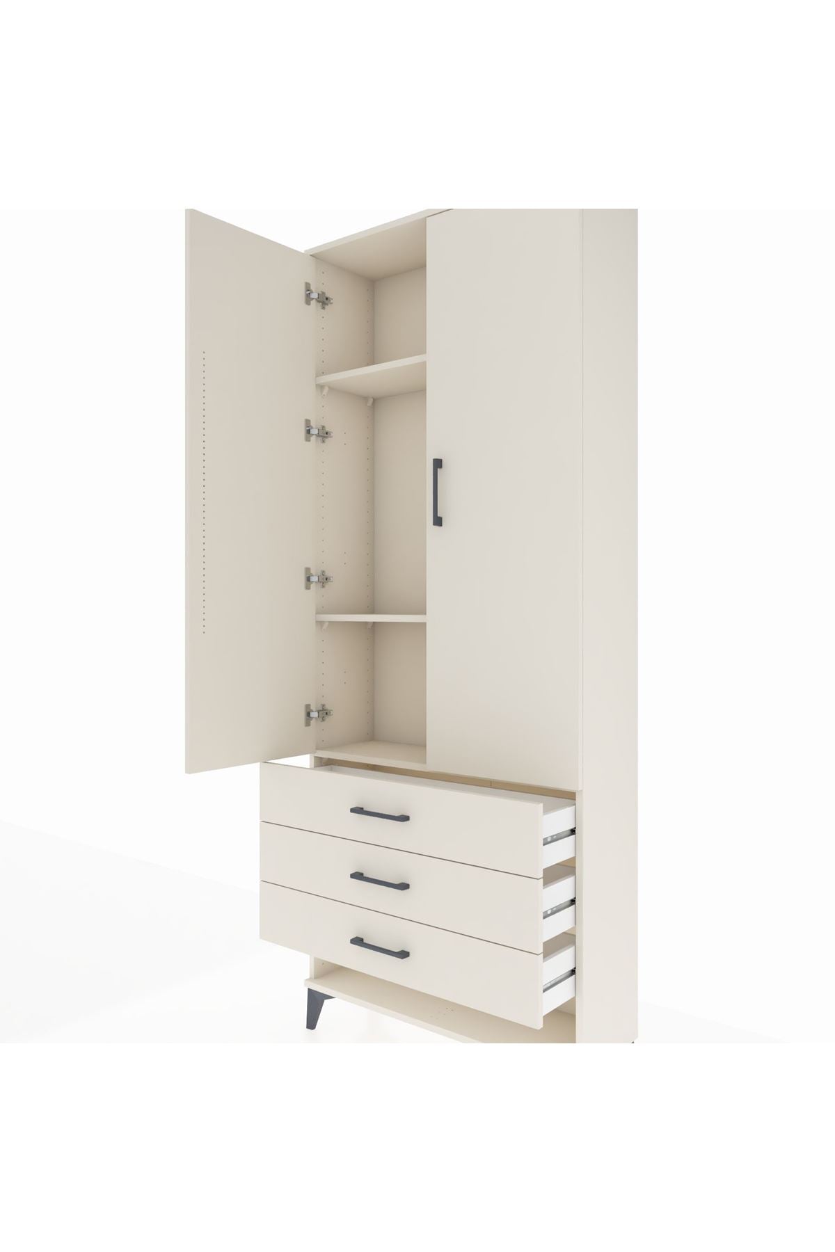 Arges Dolap 3 Raflı 3 Çekmeceli 2 Kapaklı 88x30x221 Aytaşı-Aytaşı