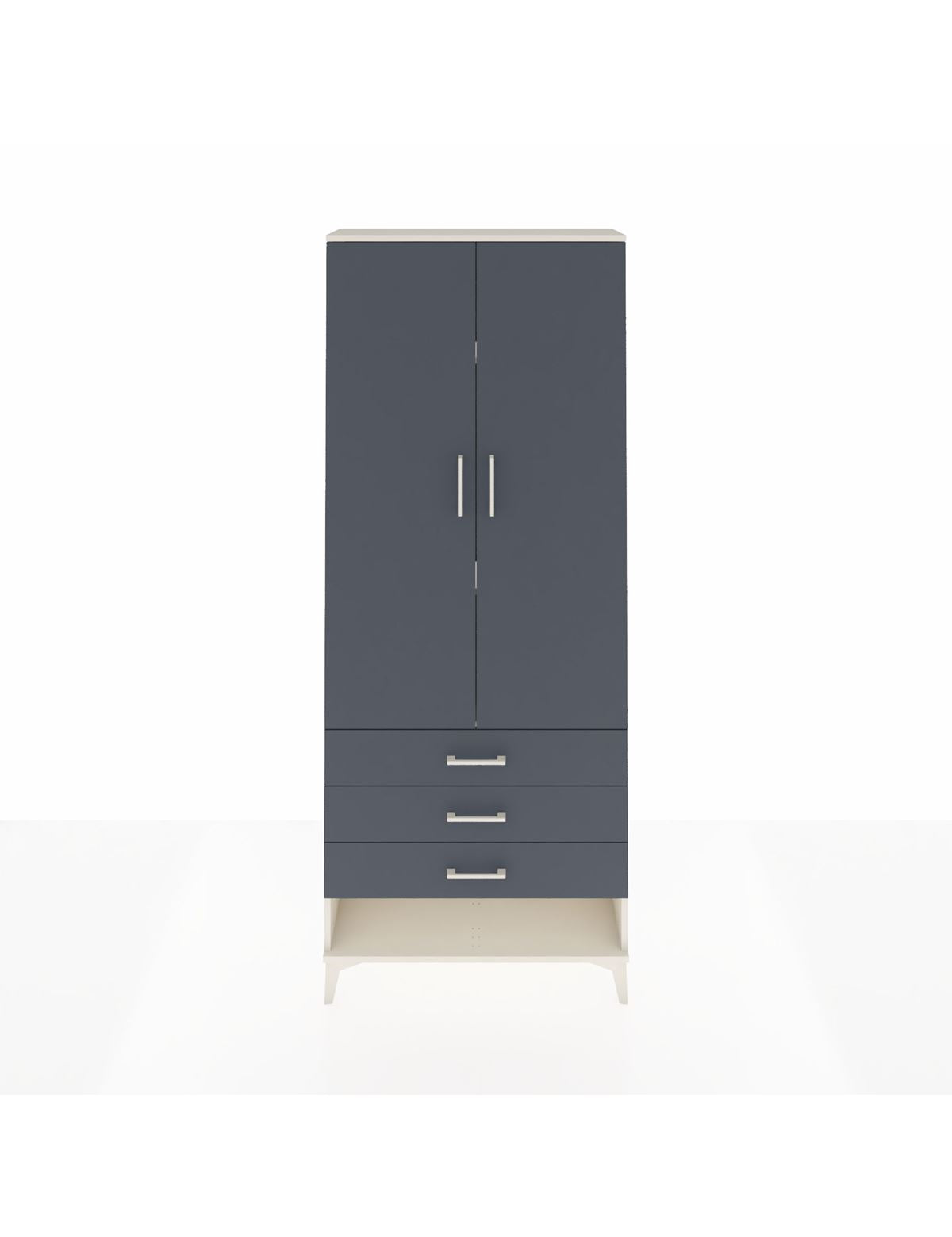 Arges Dolap 3 Raflı 3 Çekmeceli 2 Kapaklı 88x30x221 Aytaşı-Antrasit