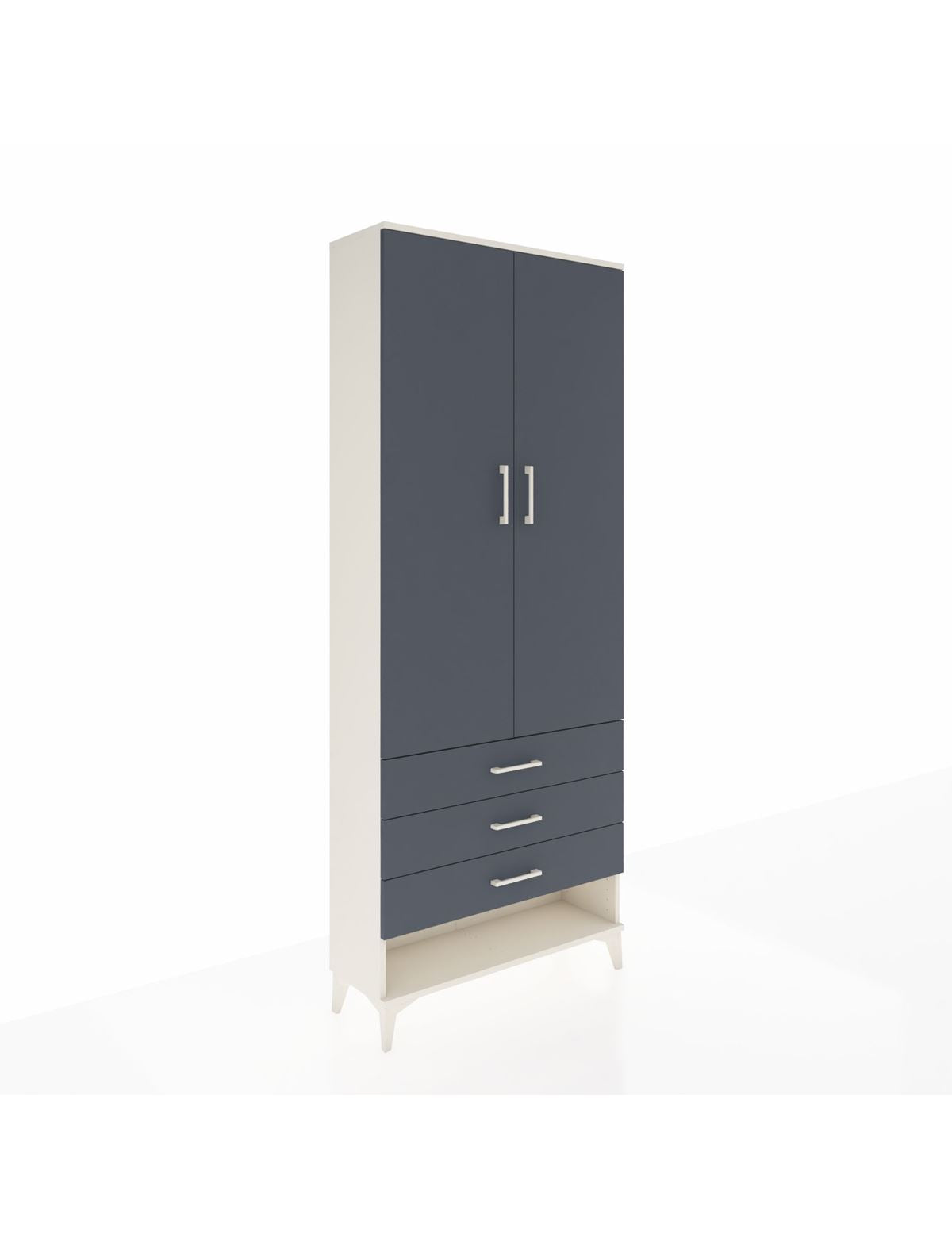 Arges Dolap 3 Raflı 3 Çekmeceli 2 Kapaklı 88x30x221 Aytaşı-Antrasit