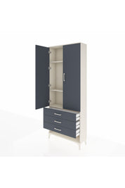 Arges Dolap 3 Raflı 3 Çekmeceli 2 Kapaklı 88x30x221 Aytaşı-Antrasit