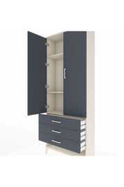 Arges Dolap 3 Raflı 3 Çekmeceli 2 Kapaklı 88x30x221 Aytaşı-Antrasit