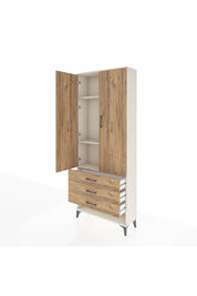 Arges Dolap 3 Raflı 3 Çekmeceli 2 Kapaklı 88x30x221 Aytaşı-Çam