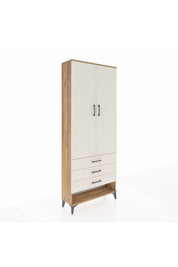 Arges Dolap 3 Raflı 3 Çekmeceli 2 Kapaklı 88x30x221 Çam-Aytaşı
