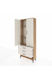 Arges Dolap 3 Raflı 3 Çekmeceli 2 Kapaklı 88x30x221 Çam-Aytaşı
