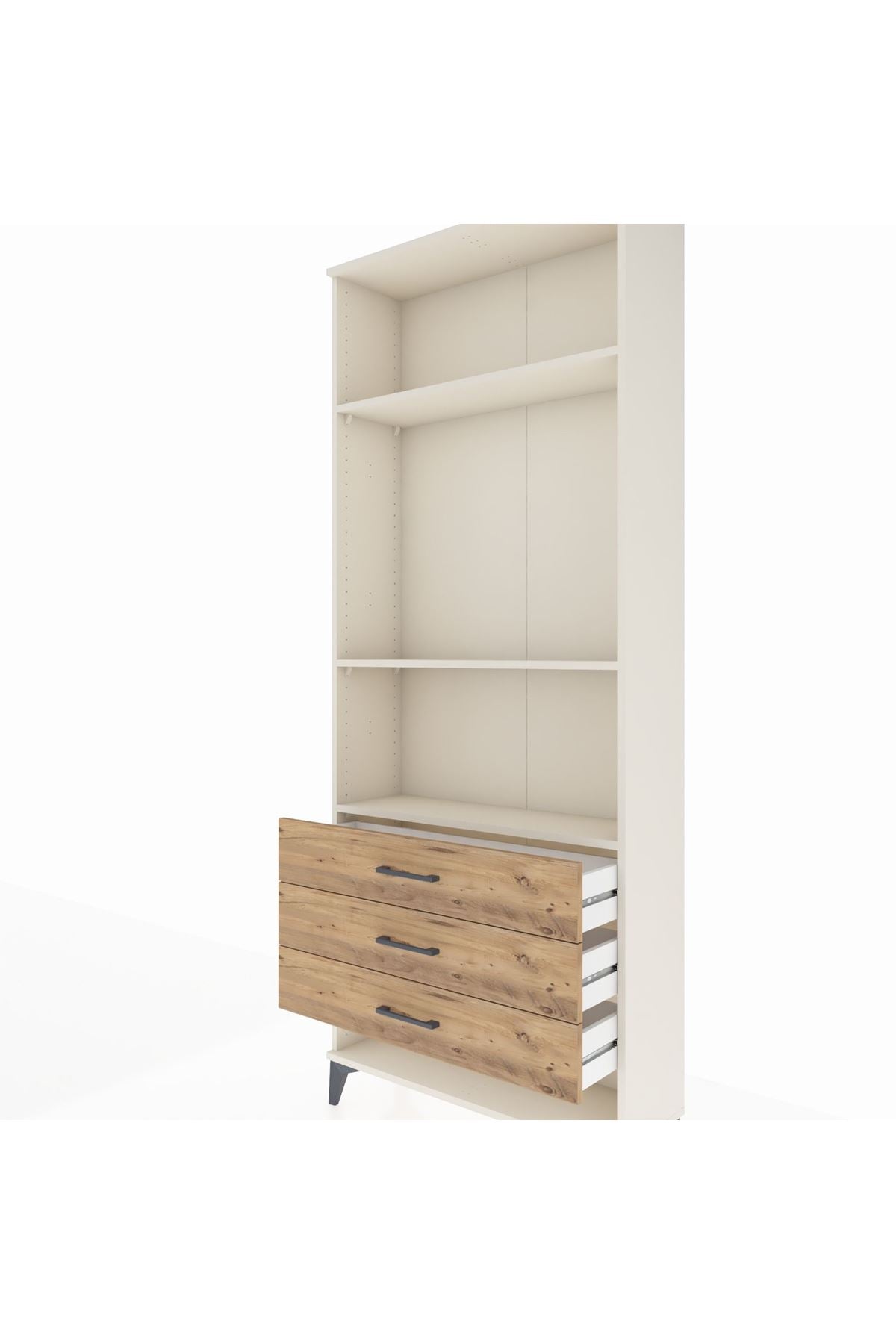 Arges Dolap 3 Raflı 3 Çekmeceli 88x30x221 Aytaşı-Çam