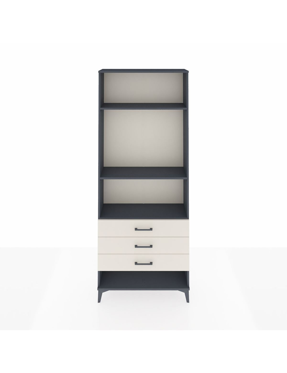 Arges Dolap 3 Raflı 3 Çekmeceli 88x30x221 Antrasit-Aytaşı