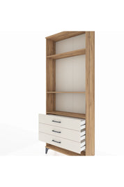 Arges Dolap 3 Raflı 3 Çekmeceli 88x30x221 Çam-Aytaşı