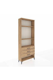 Arges Dolap 3 Raflı 3 Çekmeceli 88x30x221 Çam-Çam