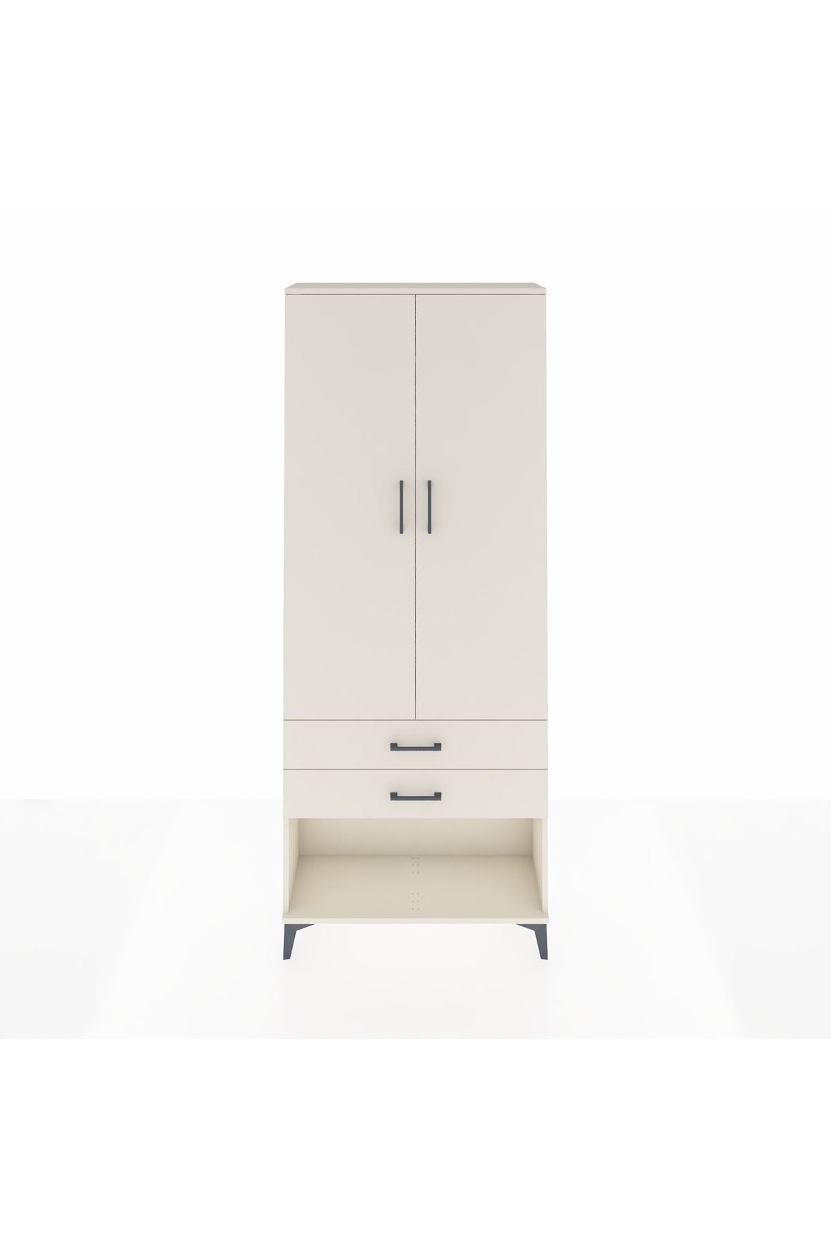 Arges Dolap 2 Raflı 2 Çekmeceli Tek Askılı 88x30x221 Aytaşı-Aytaşı
