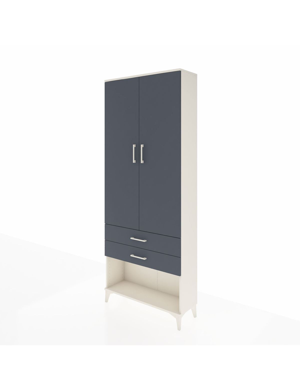 Arges Dolap 2 Raflı 2 Çekmeceli Tek Askılı 88x30x221 - S30M049V2A