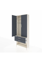 Arges Dolap 2 Raflı 2 Çekmeceli Tek Askılı 88x30x221 Aytaşı-Antrasit