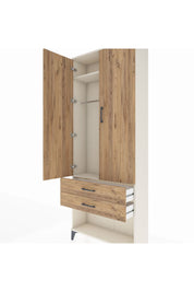 Arges Dolap 2 Raflı 2 Çekmeceli Tek Askılı 88x30x221 Aytaşı-Çam