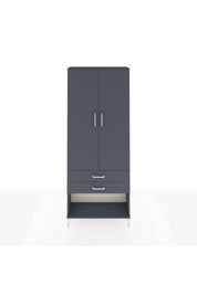 Arges Dolap 2 Raflı 2 Çekmeceli Tek Askılı 88x30x221 Antrasit-Antrasit