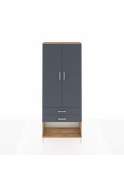 Arges Dolap 2 Raflı 2 Çekmeceli Tek Askılı 88x30x221 Çam-Antrasit