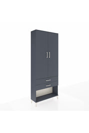 Arges Dolap 3 Raflı 2 Çekmeceli 2 Kapaklı 88x30x221 Antrasit-Antrasit