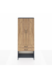 Arges Dolap 3 Raflı 2 Çekmeceli 2 Kapaklı 88x30x221 Antrasit-Çam