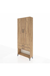 Arges Dolap 3 Raflı 2 Çekmeceli 2 Kapaklı 88x30x221 Çam-Çam