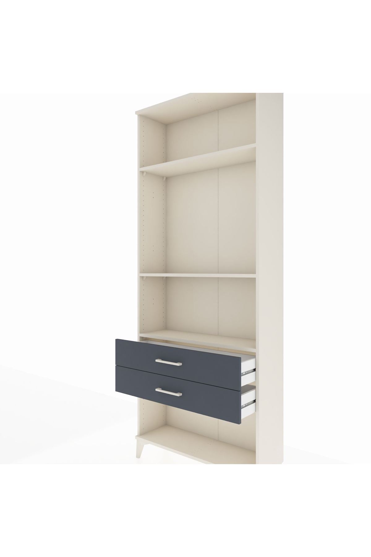 Arges Dolap 3 Raflı 2 Çekmeceli 88x30x221 Aytaşı-Antrasit