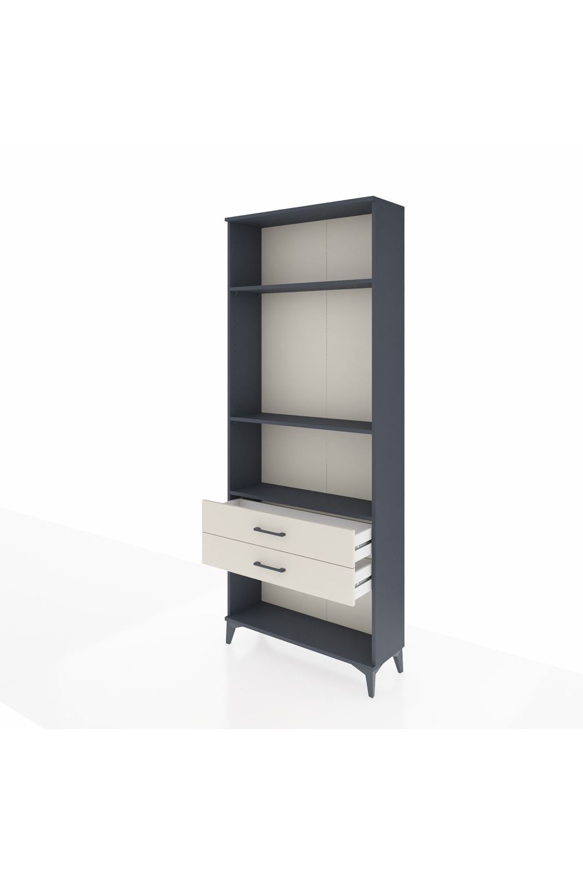 Arges Dolap 3 Raflı 2 Çekmeceli 88x30x221 Antrasit-Aytaşı