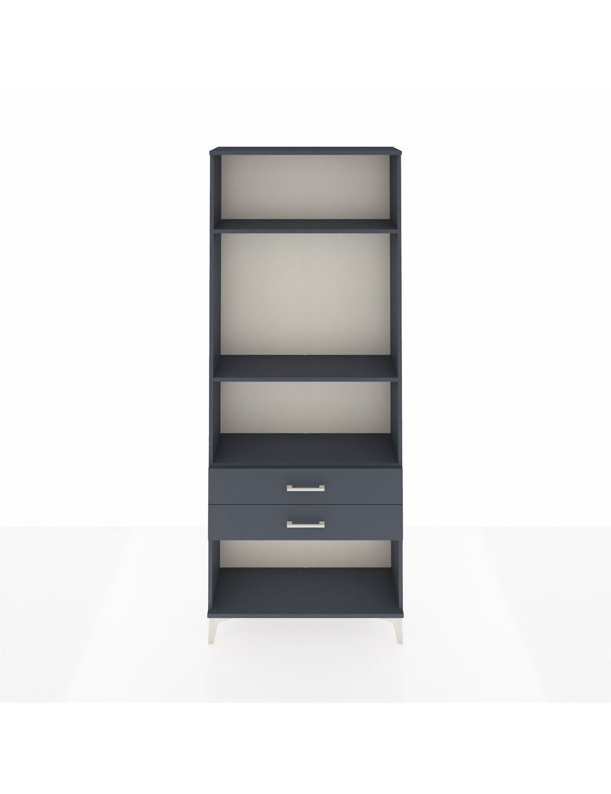 Arges Dolap 3 Raflı 2 Çekmeceli 88x30x221 Antrasit-Antrasit